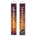 Detailed view of Halloween banners measuring 180x32cm with Trick or Treat pumpkin designs - Trick or Treat and Happy Halloween Design (C)