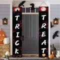 Striscioni per porta Halloween Trick or Treat con mietitore e zucca in tessuto - Stile Morte Trick or Treat