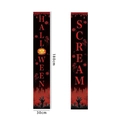 Halloween vertical door banner set featuring Halloween and Scream text with scary elements - White Scream Terror Style(12)