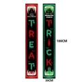 Halloween vertical door banners set with Trick or Treat monster party cartoon designs - Red Green Monster Party Style(29)