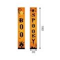 Halloween door banner pair 180x30cm featuring BOO and SPOOKY spooky orange silhouettes - Orange Base Black Silhouette BOO Style(16)