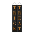 Halloween vertical banners set with orange Trick or Treat text on black fabric - Orange Black Trick Treat (5057198303570)