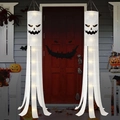 Dettaglio di calze a vento fantasma di Halloween con luci LED bianche calde - 30+70cm / Bianco