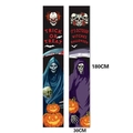Halloween vertical door banners with scary clown and reaper design, set of two 180x30cm - Horror Clown Reaper Skeleton Style(26)