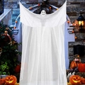 Halloween hanging white ghost decoration for porch and party outdoor scene setup - White