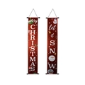 Polyester Merry Christmas and Let It Snow banner set with hanging rod and festive patterns - Merry Christmas/Let it Snow (Pattern 6)