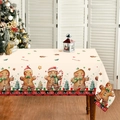 Tovaglia natalizia con omini di pan di zenzero e bastoncini di zucchero decorativi - 136x248cm / Omino di Pan di Zenzero (SD1020-04)