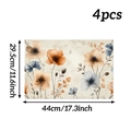 Dettaglio di tovagliette floreali 44x29,5cm che mostra trama e tessuto resistente - Stile 1 / Fiori Acquerello