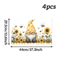 Gedetailleerde afmetingen voor 4 stuks hittebestendige placemats met zonnebloem kabouter - Stijl 1