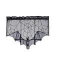 Sciarpa per camino in pizzo nero di Halloween con ragnatela e decorazione di pipistrello - Tenda a Ragnatela e Pipistrello 95x57cm