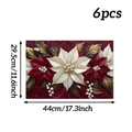 Detail von 6er Set 3D Blumen Platzsets mit Perlen und Weihnachtsstern Motiv - 6 Stück