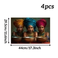 Detail van 4 hittebestendige placemats met Afrikaanse vrouwen en etnische sieradenpatroon - Afrikaans Vrouwenportret / Set van 4