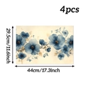 Detailed size chart for blue watercolor floral placemats set of 4 measuring 44x29.5 cm - 4Pcs