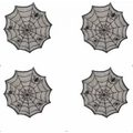 Halloween black spider web table runner with four small spiders decorative pattern - Round Placemats 30cm (Set Of 4)