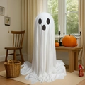 Stehende weiße Geister-Halloween-Dekoration mit Lichtern für festliche Inneneinrichtung - 100cm / Weiß