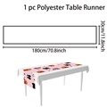 Pink Halloween table runner with pumpkins and ghosts, dimensions 180cm by 30cm - 30x180cm / Pink Ghost