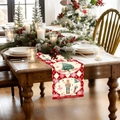 Chemin de table de Noël avec motif Casse-Noisette et carreaux rouges pour décorations - Série Casse-Noisette (SD1001-85)