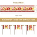 Christmas table runner with red gold ornaments and green leaves, 180x35cm polyester fabric - Christmas Ball Pine Pattern (SD1001-97)