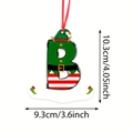 Weihnachtsschmuck Buchstabe B mit Elfenmütze und roter Kordel für den Weihnachtsbaum - Buchstabe B Stil (B)