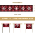 Weihnachts-Tischläufer mit rot-schwarzem Karomuster und weißen Schneeflocken 180x35cm - Rot Schwarz Buffalo Karomuster Schneeflocken-Stil(SD1001-88)