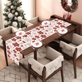 Runner da tavola natalizio con motivi di stelle di Natale rosse per decorazioni festive - 180*30 / Fiori di Natale Rosso e Bianco (SD1001-112)