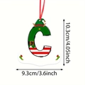 Weihnachtsschmuck Buchstabe C mit Elfenmütze und Streifenmuster, Größe 10,3 cm - Buchstabe C Stil (C)