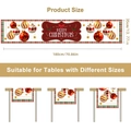 Christmas table runner with festive ball patterns and Merry Christmas text in 180cm length - Christmas Ball Red White Style (SD1001-56)