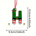 Christmas elf theme letter H hanging ornament with red rope for holiday party decor - Letter H Style (H)