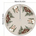 Kerstboomrok met rode hut en sneeuwpop scène, 90cm diameter feestelijke decoratie - 1 st (90cm)