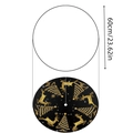 Black Christmas tree skirt with golden glitter reindeer and snowflakes 60cm diameter - 60CM