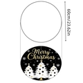 60cm schwarze Weihnachtsbaumdecke mit goldenem Merry Christmas Text und Schneeflocken - 60CM