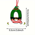 Christmas letter Q ornament with green elf hat and red striped pattern on white background - Letter Q Style (Q)
