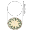 60cm beige Christmas tree skirt with festive pine trees, stars, and animal prints - 60CM