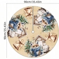 Jupe de sapin de Noël avec renard et chalet, décoration festive de 90 cm de diamètre - Type standard