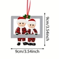 Ornamento per albero di Natale con due figure in motivo scozzese rosso da 9 cm - Stile Due Membri (两个人头)