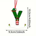 Christmas tree ornament letter Y elf design with dimensions 4.05x3.6 inches - Letter Y Style (Y)