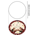 Christmas tree skirt with red buffalo plaid edge and vintage choir motif, 24 inch diameter - 60CM