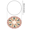 Christmas gingerbread man tree skirt with red plaid border and 60cm diameter size marking - 90cm