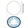 60cm ronde kerstboomschort met blauw winters dorp-huizenpatroon en sterrenontwerp - 60CM