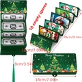 Busta regalo di Natale verde pieghevole con 10 scomparti e decorazioni natalizie - Verde