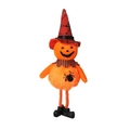 Dettaglio del peluche strega zucca di Halloween con cappello rosso e corpo arancione - Ciondolo Zucca Pancia Rotonda