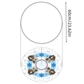 Blue Christmas tree skirt with cartoon mouse and snowflake print, 60cm diameter size - 60CM