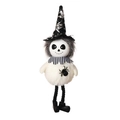 Dettaglio di fantasma di peluche per Halloween con cappello da mago e piccola ragno nero - Ciondolo Fantasma/Scheletro Pancia Rotonda