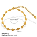 Minimalist golden stainless steel arrow link bracelet with adjustable lobster clasp closure - Adjustable Bracelet (SL56) / Gold Bracelet (SL56)