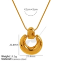 Golden donut-shaped pendant necklace in titanium steel with a snake chain design - XL196 Gold Necklace