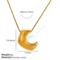 Polished gold stainless steel letter C pendant necklace on minimalist snake chain - XL210 Gold Necklace