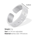 Slanke zilveren roestvrijstalen sterring met pavé strass maat US 7 5,4mm breed - US 7# / JZ60 Minimalistische Pave Ring / JZ60 Zilver