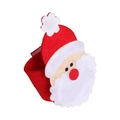 Detailansicht des 3D-Weihnachtsmann-Serviettenrings aus Vlies für die Tischdekoration - Weihnachtsmann-Kopf (L-SD01) / 4er-Set