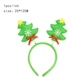 Green Christmas tree headband with white snowflakes and red ribbon bows for kids' parties - Green Tree Spring / B-C107