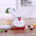 Luminous reindeer brooch with red nose and striped knit base for Christmas parties - Little Deer with Light Style A